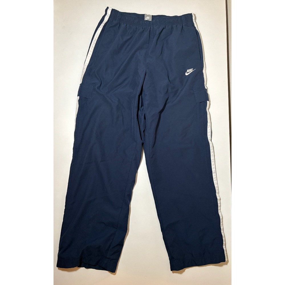 Vintage Nike Men's Striped Track Pants | Blue | XL